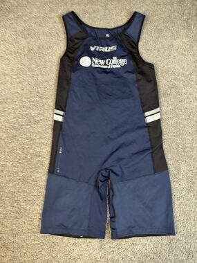 VIRUS Elevate V3 Weightlifting Singlet Womens L Blue Silver Bioceramic